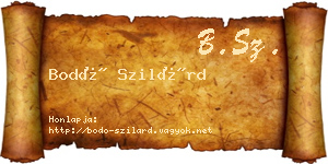 Bodó Szilárd névjegykártya