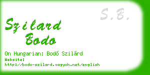 szilard bodo business card
